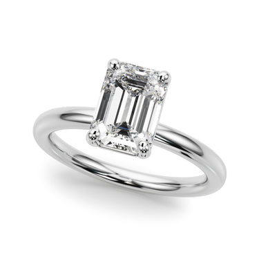 Solitaire Emerald Cut Engagement Ring – Emerald Cut Emerald & Lab Diamond Engagement Ring in 18K Gold | Just Brilliant