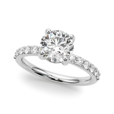 Single Row Round Engagement Ring – Radiant Lab Diamond Engagement Ring in 18K Gold | Just Brilliant