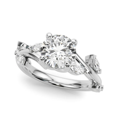 Engagement Rings Round & Mq – Marquise Lab Diamond Engagement Ring in 18K Gold | Just Brilliant