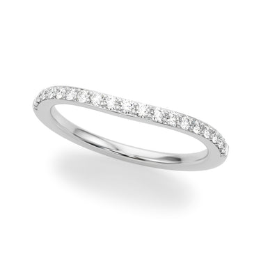 Curved Wedding Band – Radiant Lab Diamond Wedding Band in 18K Gold | Just Brilliant