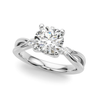 Round Split Shank Engagement Ring – Marquise Lab Diamond Engagement Ring in 18K Gold | Just Brilliant