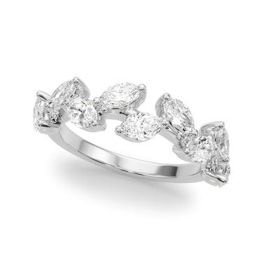 Nature Inspired Wedding Band – Marquise Lab Diamond Wedding Band in 18K Gold | Just Brilliant