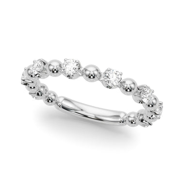 Alternating Bead & Diamond Wedding Band – Radiant Lab Diamond Wedding Band in 18K Gold | Just Brilliant
