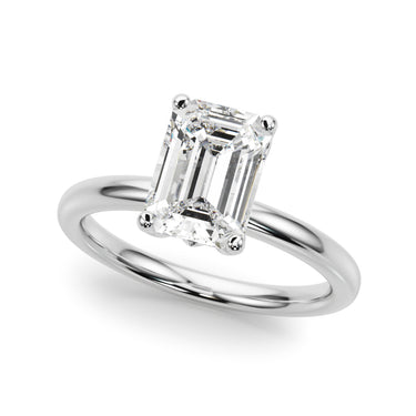 Floral Emerald Cut Engagement Ring – Emerald Cut Emerald & Lab Diamond Engagement Ring in 18K Gold | Just Brilliant