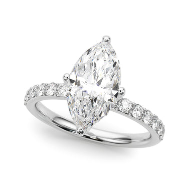 Floral Marquise Engagement Ring – Marquise Lab Diamond Engagement Ring in 18K Gold | Just Brilliant