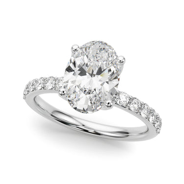 Floral Oval Engagement Ring – Oval Lab Diamond Engagement Ring in 18K Gold | Just Brilliant