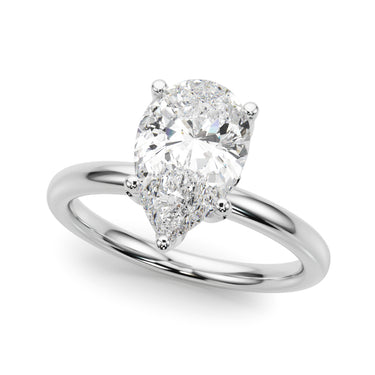 Floral Inspired Pear Engagement Ring – Pear-Shaped Lab Diamond Engagement Ring in 18K Gold | Just Brilliant