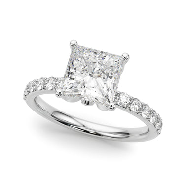 Floral Princess Cut Engagement Ring – Princess Cut Lab Diamond Engagement Ring in 18K Gold | Just Brilliant