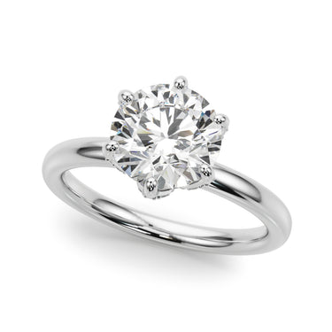 6-Prong Floral Engagement Ring – Radiant Lab Diamond Engagement Ring in 18K Gold | Just Brilliant