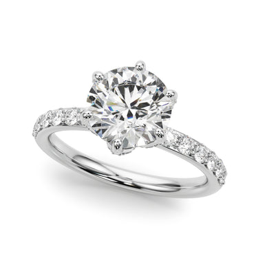 6-Prong Floral Engagement Ring – Radiant Lab Diamond Engagement Ring in 18K Gold | Just Brilliant