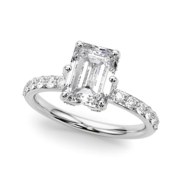 Engagement Ring – Radiant Emerald & Lab Diamond Engagement Ring in 18K Gold | Just Brilliant