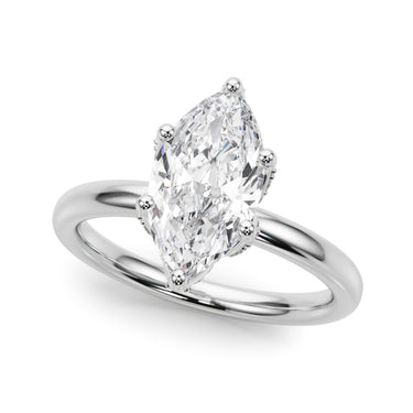 Floral Marquise Engagement Ring – Marquise Lab Diamond Engagement Ring in 18K Gold | Just Brilliant