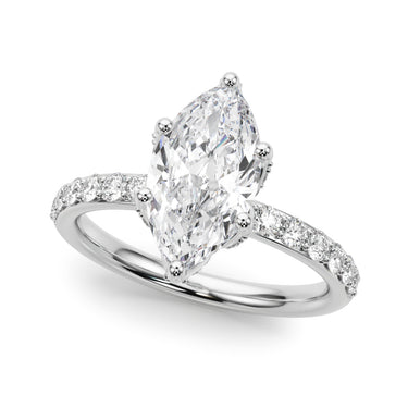 Floral Marquise Engagement Ring – Marquise Lab Diamond Engagement Ring in 18K Gold | Just Brilliant