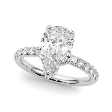 Floral Pear Engagement Ring – Pear-Shaped Lab Diamond Engagement Ring in 18K Gold | Just Brilliant