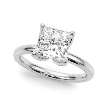 Floral Princess Cut Engagement Ring – Princess Cut Lab Diamond Engagement Ring in 18K Gold | Just Brilliant
