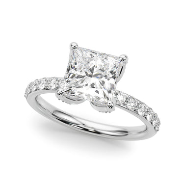 Floral Princess Cut Engagement Ring – Princess Cut Lab Diamond Engagement Ring in 18K Gold | Just Brilliant