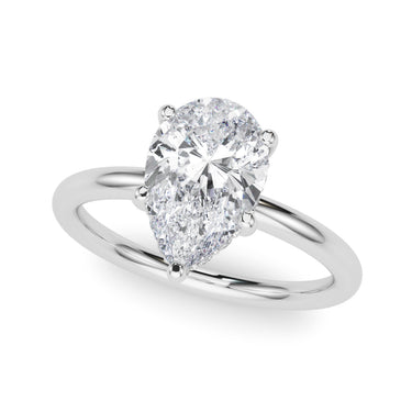 Pear Shaped Hidden Halo Engagement Ring – Pear-Shaped Lab Diamond Engagement Ring in 18K Gold | Just Brilliant