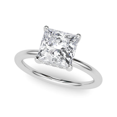Hidden Halo Princess Cut Engagement Ring – Princess Cut Lab Diamond Engagement Ring in 18K Gold | Just Brilliant