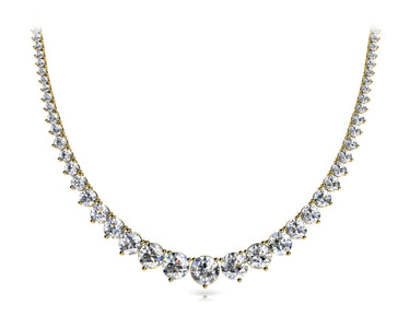 3 Prong Graduated Necklace – Lab Diamond Necklace in 18K Gold | Just Brilliant – detail view