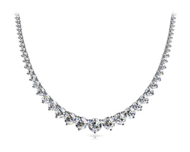 3 Prong Graduated Necklace – Radiant Lab Diamond Necklace in 18K Gold | Just Brilliant