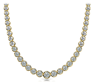 Low Base Graduated Necklace – Lab Diamond Necklace in 18K Gold | Just Brilliant – detail view