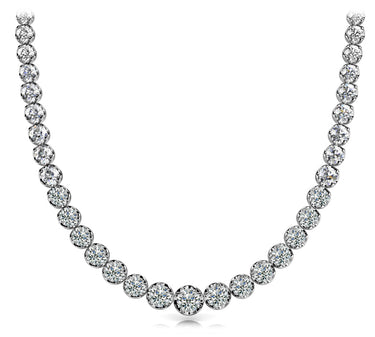 Low Base Graduated Necklace – Radiant Lab Diamond Necklace in 18K Gold | Just Brilliant