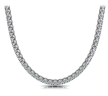 4-Prong Tennis Necklace – Radiant Lab Diamond Necklace in 18K Gold | Just Brilliant