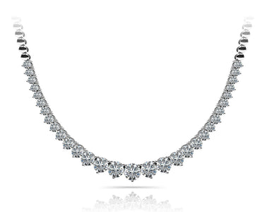 3 Prong Graduated Necklace – Radiant Lab Diamond Necklace in 18K Gold | Just Brilliant