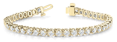 4 Prong In Line Tennis Bracelet – Lab Diamond Tennis Bracelet in 18K Gold | Just Brilliant – detail view