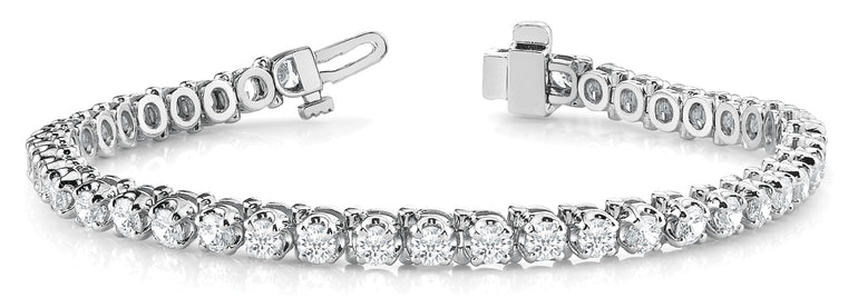 4 Prong In Line Tennis Bracelet – Radiant Lab Diamond Tennis Bracelet in 18K Gold | Just Brilliant