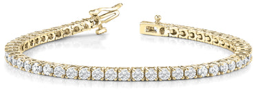 4-Prong Tennis Bracelet – Lab Diamond Tennis Bracelet in 18K Gold | Just Brilliant – detail view