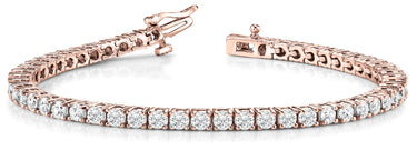 4-Prong Tennis Bracelet – Lab Diamond Tennis Bracelet in 18K Gold | Just Brilliant – close-up view