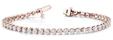3-Prong Tennis Bracelet – Lab Diamond Tennis Bracelet in 18K Gold | Just Brilliant – close-up view