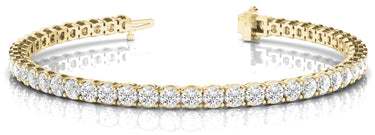 Prong Set In-Line Tennis Bracelet – Lab Diamond Tennis Bracelet in 18K Gold | Just Brilliant – detail view