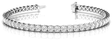 Prong Set In-Line Tennis Bracelet – Radiant Lab Diamond Tennis Bracelet in 18K Gold | Just Brilliant