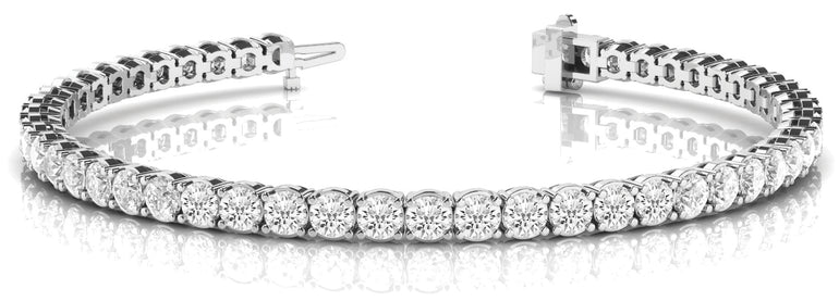 Prong Set In-Line Tennis Bracelet – Radiant Lab Diamond Tennis Bracelet in 18K Gold | Just Brilliant