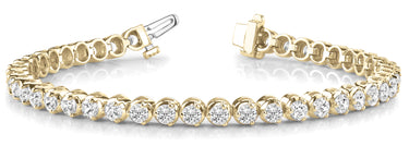 3-Prong Tennis Bracelet – Lab Diamond Tennis Bracelet in 18K Gold | Just Brilliant – detail view