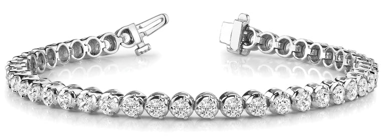 3-Prong Tennis Bracelet – Radiant Lab Diamond Tennis Bracelet in 18K Gold | Just Brilliant