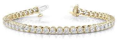 4 Prong Bezel Bracelets – Lab Diamond Bracelet in 18K Gold | Just Brilliant – detail view