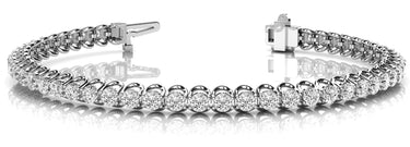 4 Prong Wire Inline Tennis Bracele – Radiant Lab Diamond Jewelry in 18K Gold | Just Brilliant