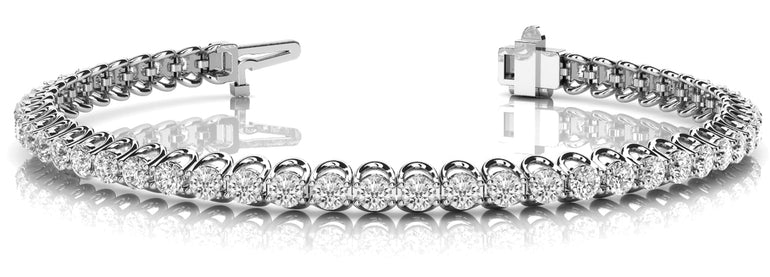4 Prong Wire Inline Tennis Bracele – Radiant Lab Diamond Jewelry in 18K Gold | Just Brilliant