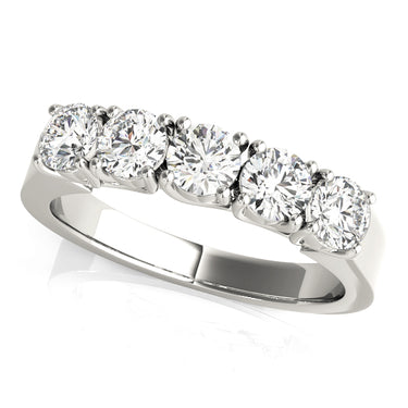 5-Stone Prong Set Wedding Band – Radiant Lab Diamond Wedding Band in 18K Gold | Just Brilliant