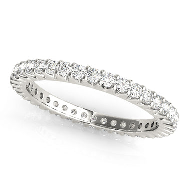 Eternity Prong Wedding Band – Radiant Lab Diamond Eternity Band in 18K Gold | Just Brilliant