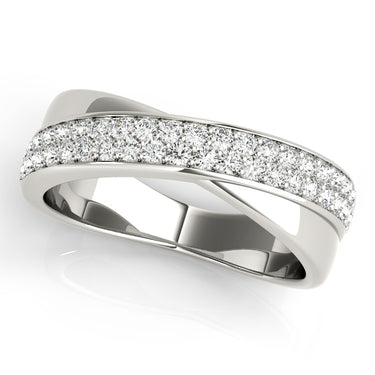 Double Row Twisted Wedding Bands – Radiant Lab Diamond Wedding Band in 18K Gold | Just Brilliant
