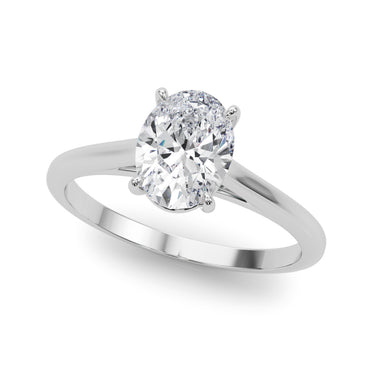 Oval Solitaire Setting - 18K, Size 7.0 (Setting Only)