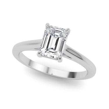 Solitaire Cathedral Emerald-Cut Engagement Ring – Emerald Cut Emerald & Lab Diamond Engagement Ring in 18K Gold | Just Bri...