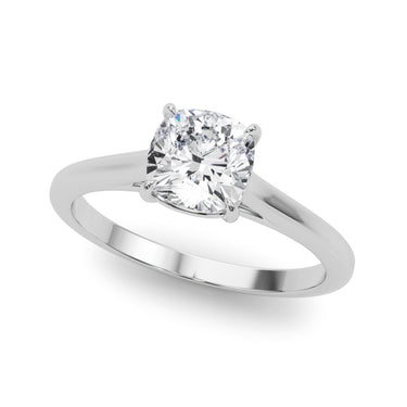 Solitaire Cushion Cut Engagement Ring – Cushion Lab Diamond Engagement Ring in 18K Gold | Just Brilliant
