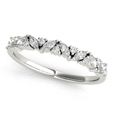Alternating Round & Marquise Diamond Band – Marquise Lab Diamond Band in 18K Gold | Just Brilliant