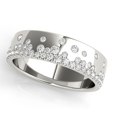 5.5mm Scattered Wedding Band – Radiant Lab Diamond Wedding Band in 18K Gold | Just Brilliant