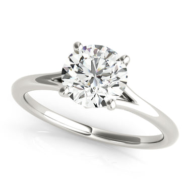 Solitaire Design Engagement Ring - 14K White Gold, Size 7.0 (Setting Only)